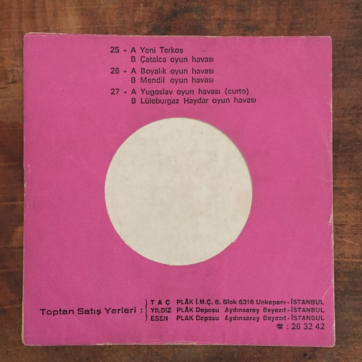 ARAP KEMAL ve Eşi Necmiye - Sadece kapaktır, plak yoktur. Arka kapak ...